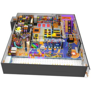 Commercial indoor play structures with custom jungle theme