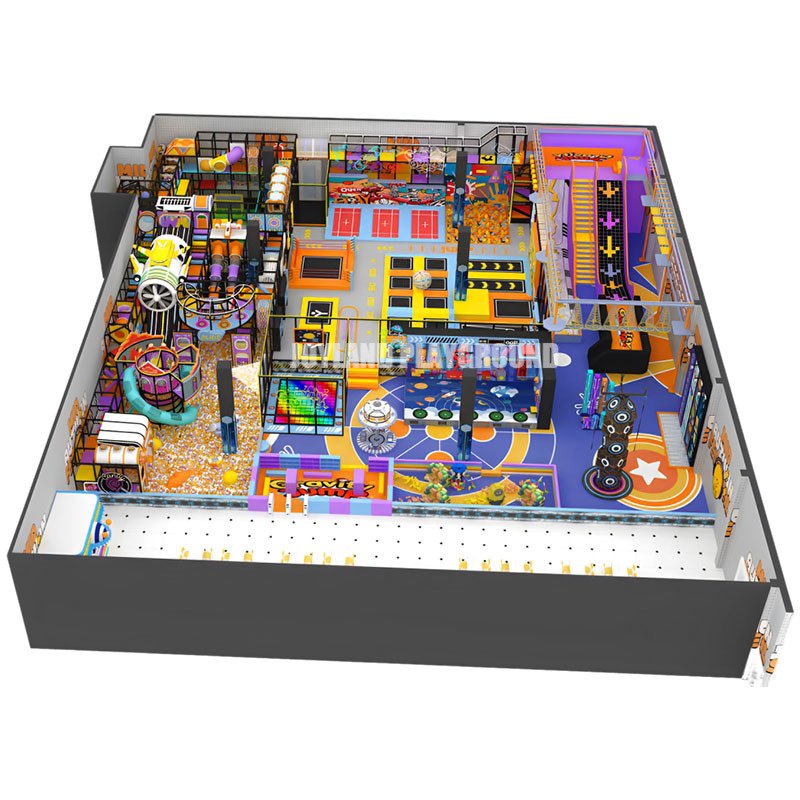Commercial indoor play structures with custom jungle theme