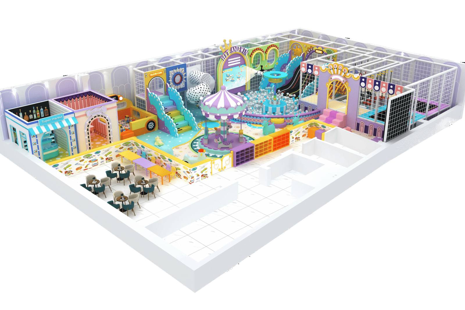 Commercial soft play equipment for indoor playgrounds with custom design