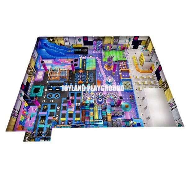 Commercial indoor play equipment with colorful modular design