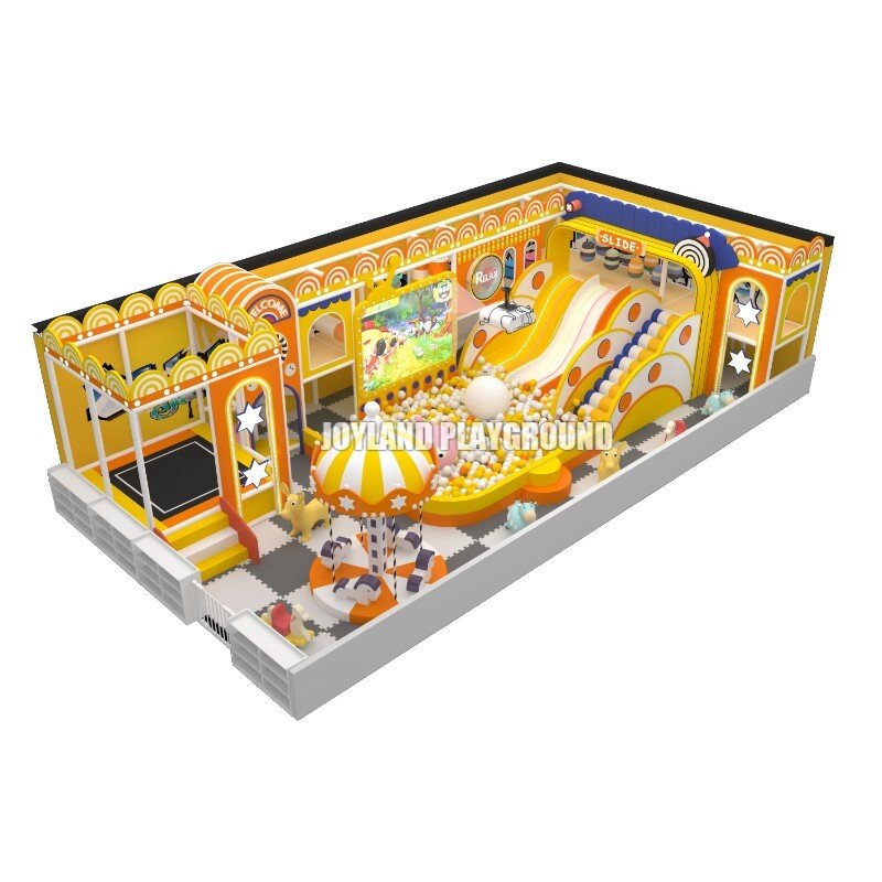 Side view of play structures