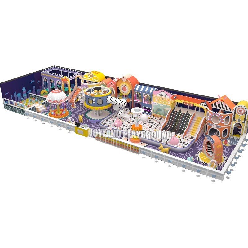 Side angle of commercial play equipment