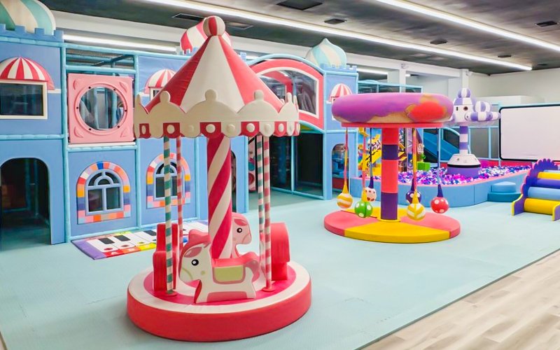 Indoor playground designed for high customer capacity and business revenue