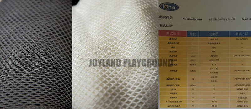 Durable safety netting used in indoor playground equipment