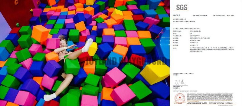 Soft and safe foam cubes used in trampoline foam pits