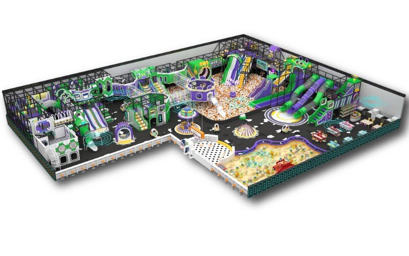 Conceptual design of commercial indoor playground equipment setup