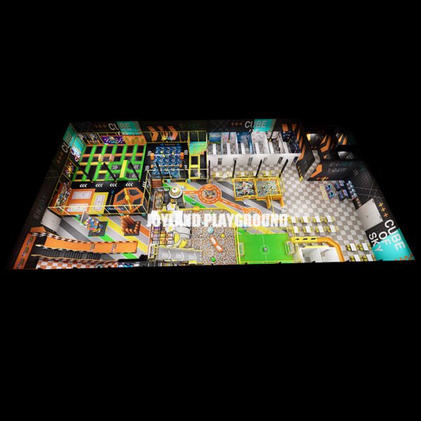 Top angle showing the full jumping area and zones
